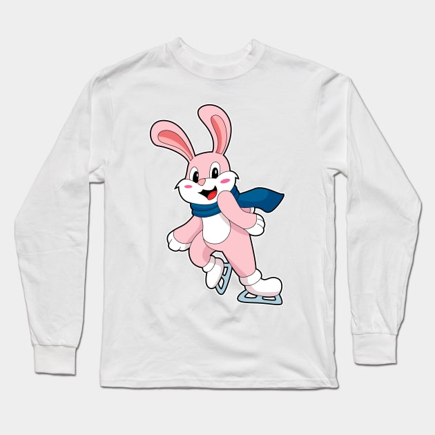 Rabbit Ice skating Ice skates Long Sleeve T-Shirt by Markus Schnabel